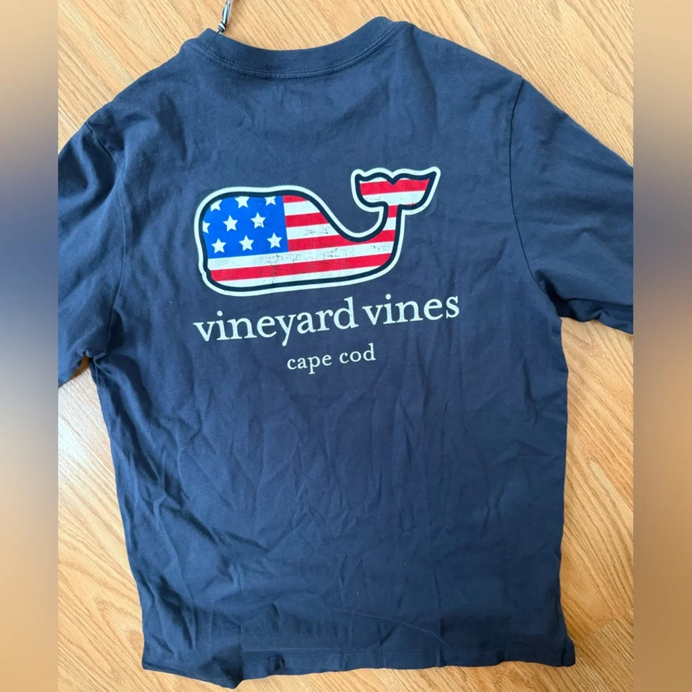 Vineyard Vines Dark Blue Long Sleeve with Flag Whale - Picture 3 of 4